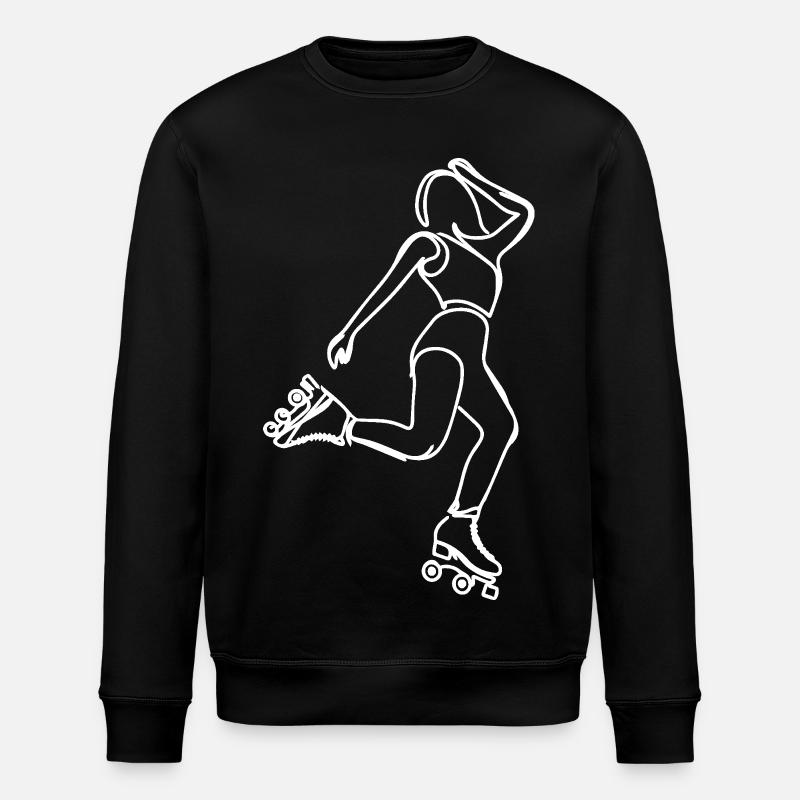 Rollschuhfahrerin Zeichnung - Stanley/Stella Unisex Bio-Sweatshirt ROLLER - Schwarz