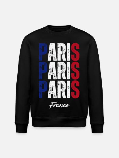 Paris Frankreich, Erinnerung an Paris - Stanley/Stella Unisex Bio-Sweatshirt ROLLER - Schwarz