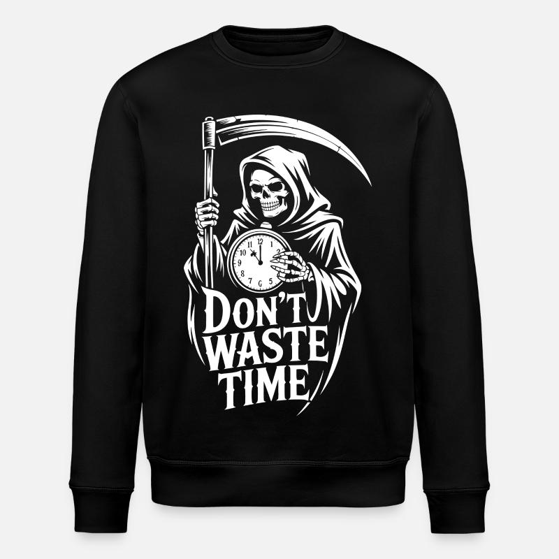 Sensenmann Zeit Nicht Verschwenden - Stanley/Stella Unisex Bio-Sweatshirt ROLLER - Schwarz