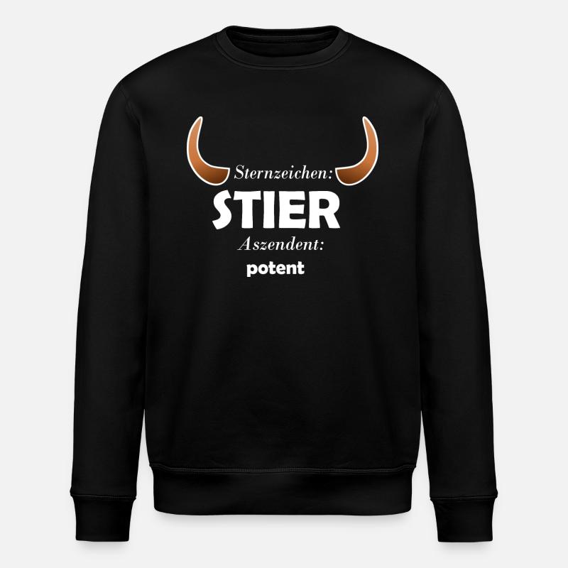 Sternzeichen Stier potent - Stanley/Stella Unisex Bio-Sweatshirt ROLLER - Schwarz