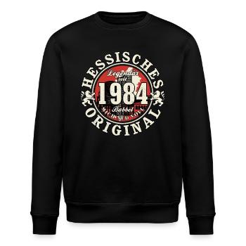 40. Geburtstag 2024 Hessisches Original Geschenk - Stanley/Stella Unisex Bio-Sweatshirt ROLLER - Schwarz - Vorne - Nik (191cm)
