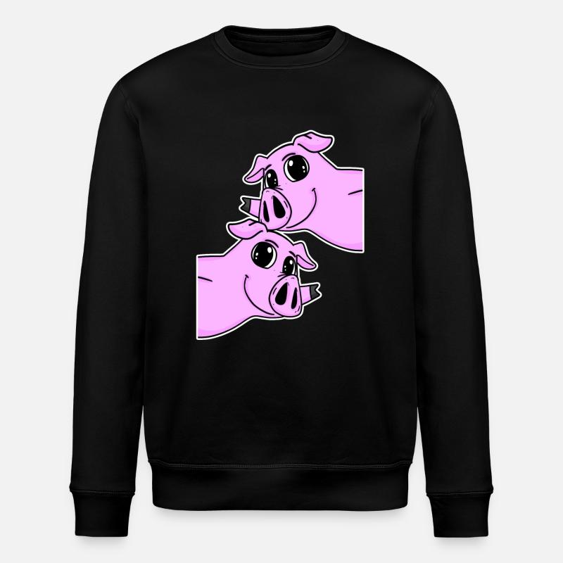 Schwein Schweine - Stanley/Stella Unisex Bio-Sweatshirt ROLLER - Schwarz