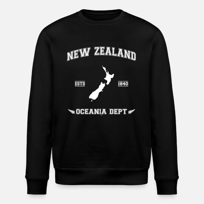 New Zealand map - Sweat bio ROLLER Stanley/Stella Unisexe - noir