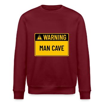 Warning: Man Cave - Stanley/Stella ROLLER Unisex Organic Sweatshirt - burgundy - Front - Nik (191cm)