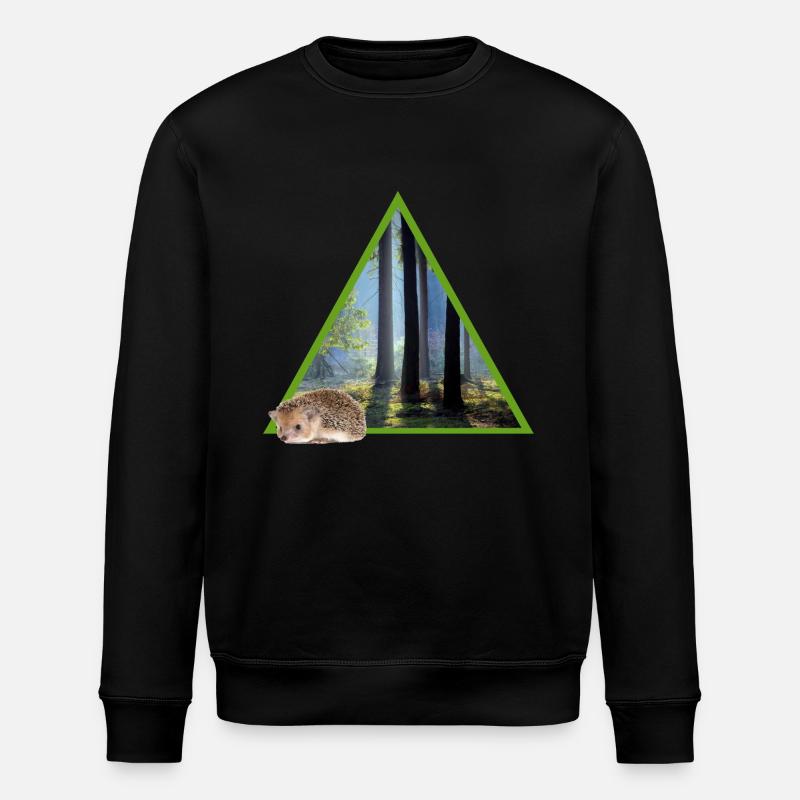 forest 52 with hedgehog - Stanley/Stella ROLLER Unisex Organic Sweatshirt - black