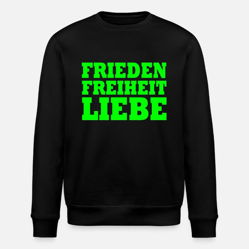 Frieden freiheit liebe - Stanley/Stella Unisex Bio-Sweatshirt ROLLER - Schwarz