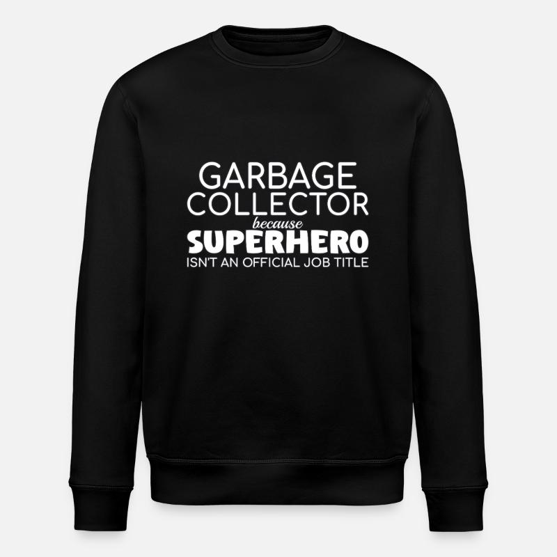 Garbage collector Superhero - Stanley/Stella ROLLER Unisex Organic Sweatshirt - black