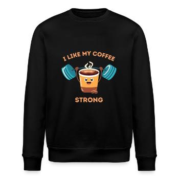 I like my coffee strong - Bodybuilding espresso - Stanley/Stella ROLLER Unisex Organic Sweatshirt - black - Front - Nik (191cm)