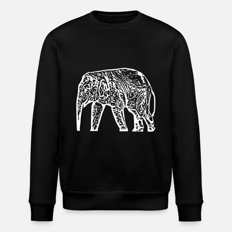 Elephant Baby White - Stanley/Stella ROLLER Unisex Organic Sweatshirt - black