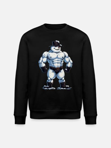 ok… a bodybuilder snowman… - Stanley/Stella ROLLER Unisex Organic Sweatshirt - black