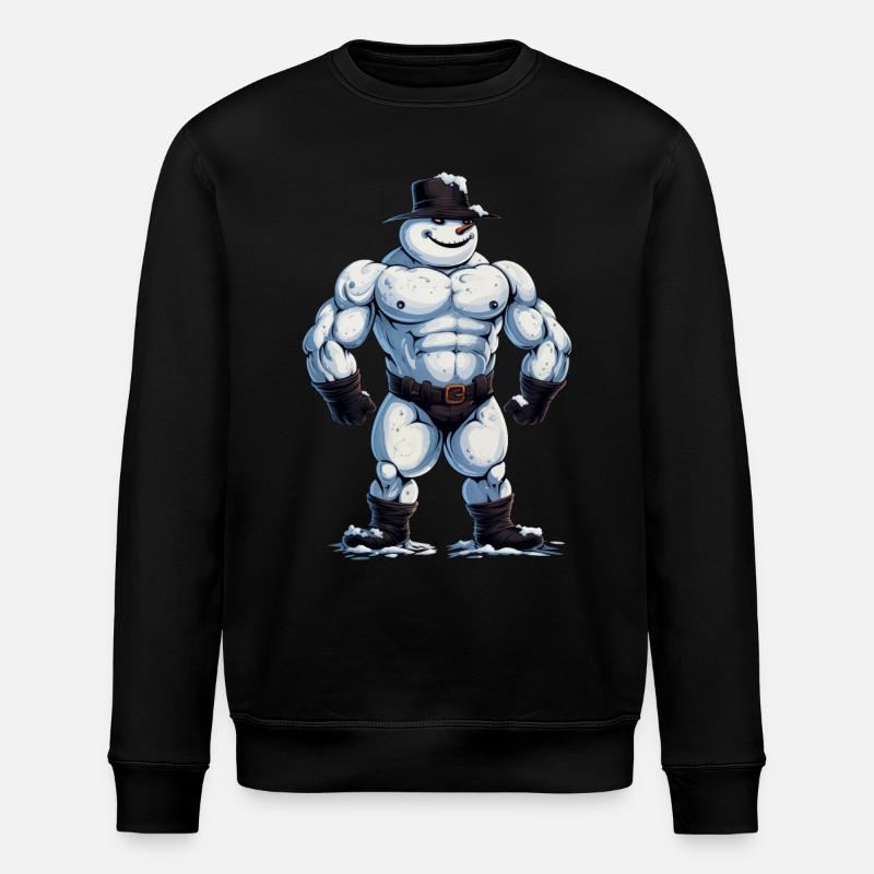 ok… a bodybuilder snowman… - Stanley/Stella ROLLER Unisex Organic Sweatshirt - black
