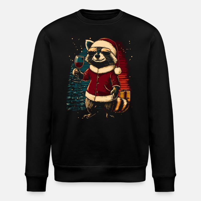 Vin de Noël raton laveur - Sweat bio ROLLER Stanley/Stella Unisexe - noir