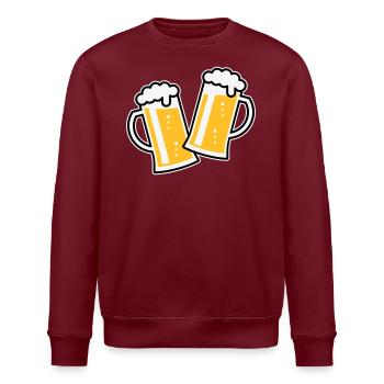 2 chopes à bière Toast (bière / chope à bière / 3C) - Sweat bio ROLLER Stanley/Stella Unisexe - bordeaux - Devant - Nik (191cm)