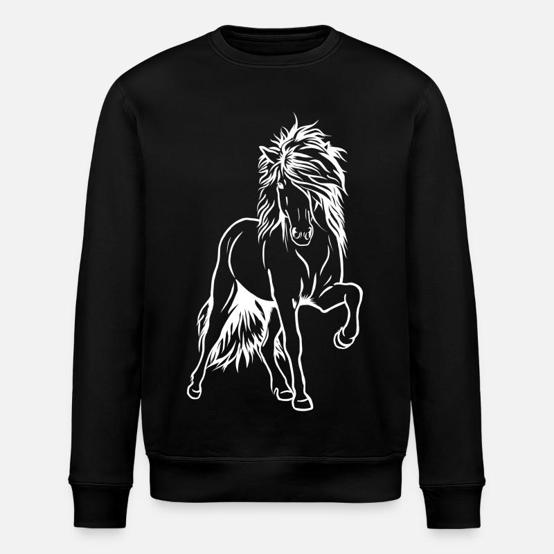 Iceland stallion white - Stanley/Stella ROLLER Unisex Organic Sweatshirt - black
