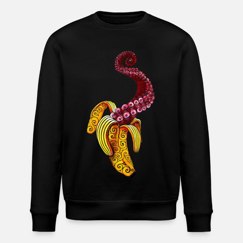 Swirly Mutant-Banana - Stanley/Stella ROLLER Unisex Organic Sweatshirt - black