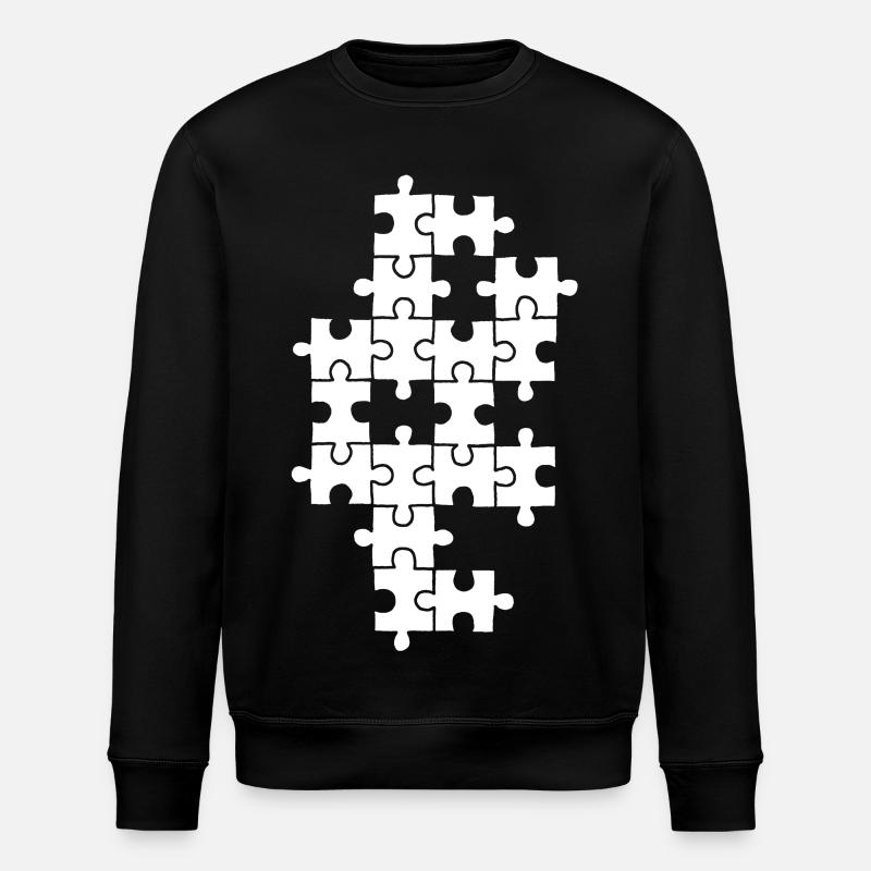 White puzzle - Stanley/Stella ROLLER Unisex Organic Sweatshirt - black