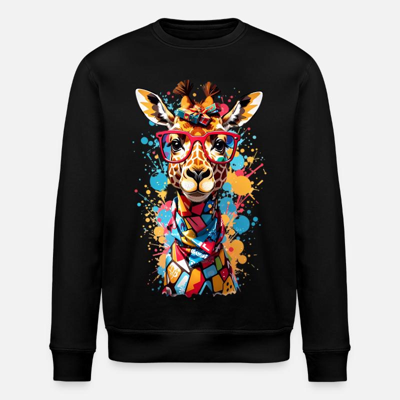 Cool giraffe - Stanley/Stella ROLLER Unisex Organic Sweatshirt - black