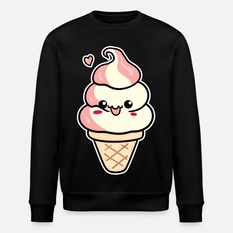 Cartoon Eiscreme - Stanley/Stella Unisex Bio-Sweatshirt ROLLER - Schwarz