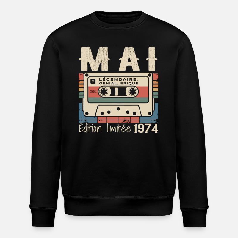 Mai 1974 - Sweat bio ROLLER Stanley/Stella Unisexe - noir