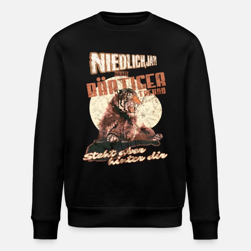 bärtiger freund niedlich? - Stanley/Stella Unisex Bio-Sweatshirt ROLLER - Schwarz