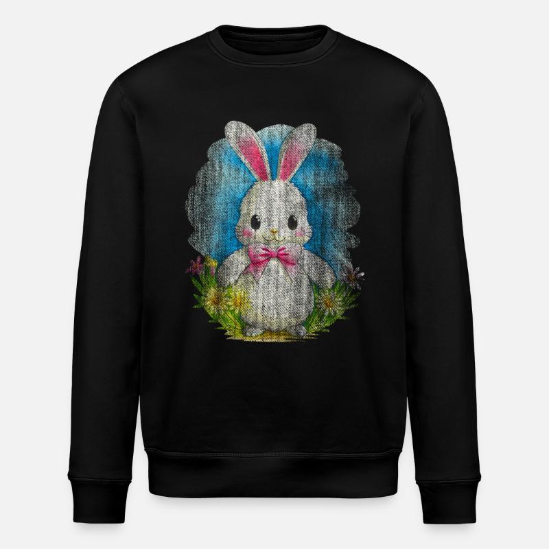 Lapin blanc Pâques - Sweat bio ROLLER Stanley/Stella Unisexe - noir