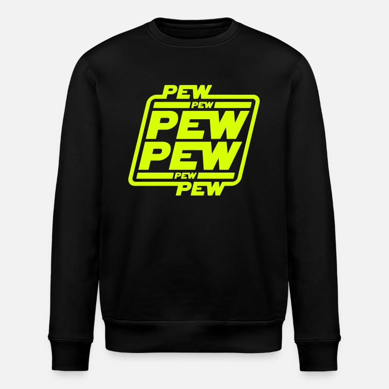 PEW PEW PEW PEWWW - Stanley/Stella ROLLER unisex luomu-collegepaita - musta