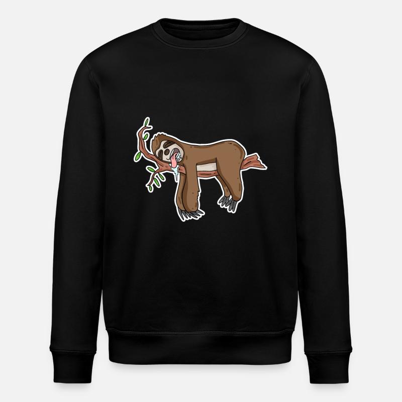 Sloth funny - Stanley/Stella ROLLER Unisex Organic Sweatshirt - black