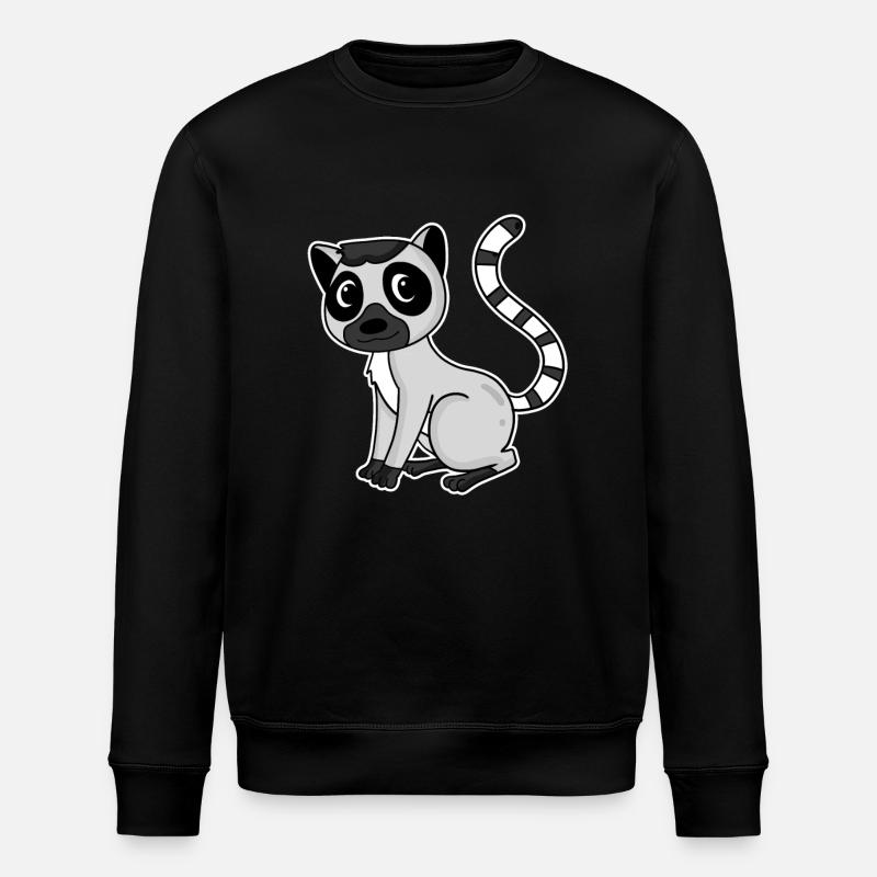 Lemur Primate Gift - Stanley/Stella ROLLER Unisex Organic Sweatshirt - black