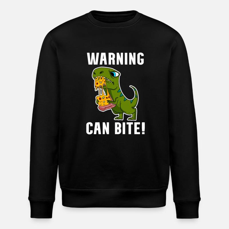 Dinosaurs with pizza - Stanley/Stella ROLLER Unisex Organic Sweatshirt - black