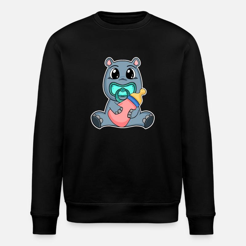 Bébé Hippopotame - Sweat bio ROLLER Stanley/Stella Unisexe - noir