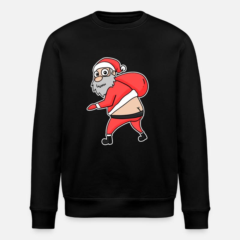 Lustiger Weihnachtsmann - Stanley/Stella Unisex Bio-Sweatshirt ROLLER - Schwarz