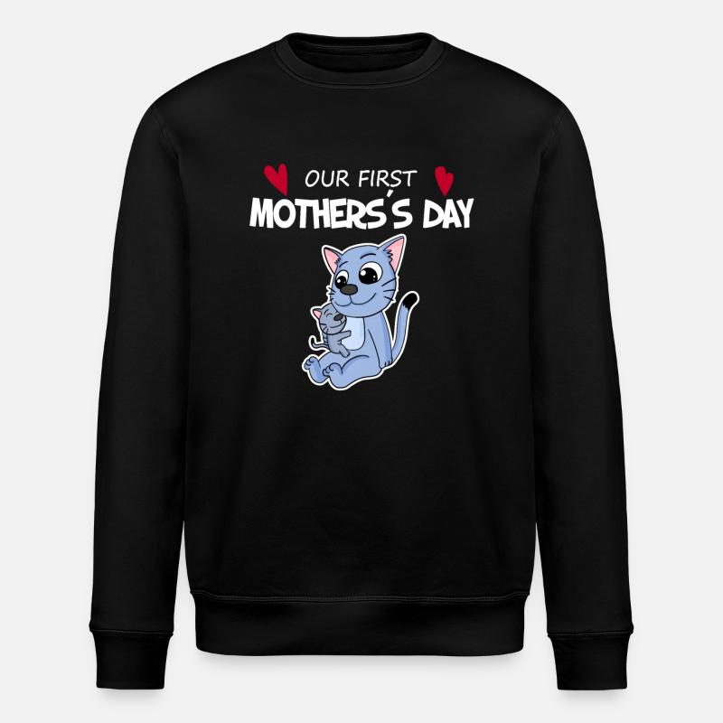 First Mother's Day - Stanley/Stella ROLLER Unisex Organic Sweatshirt - black