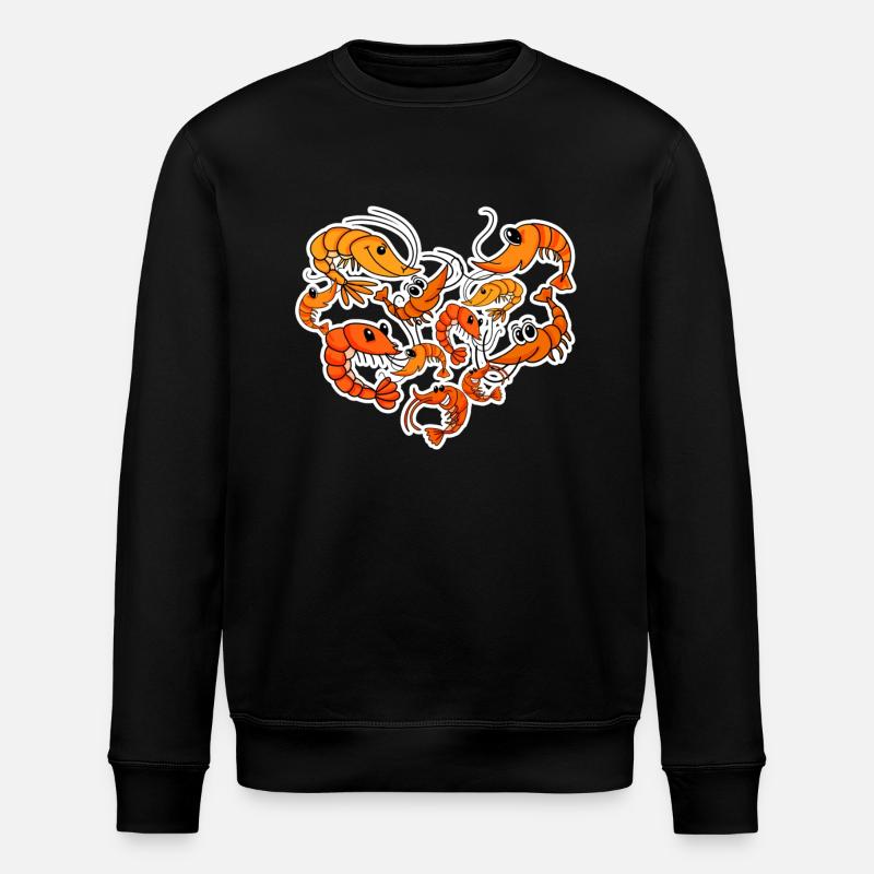 Garnelen Herz Garnele - Stanley/Stella Unisex Bio-Sweatshirt ROLLER - Schwarz