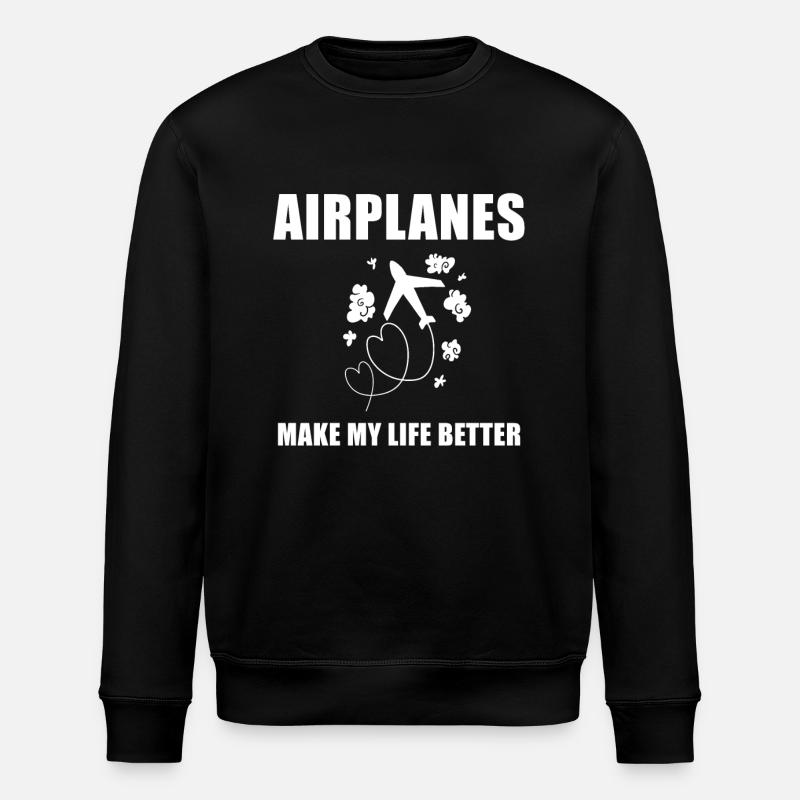 Pilote d’avion disant cadeau - Sweat bio ROLLER Stanley/Stella Unisexe - noir