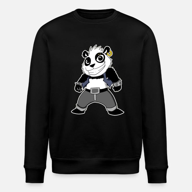 Cool Panda - Stanley/Stella ROLLER Unisex Organic Sweatshirt - black
