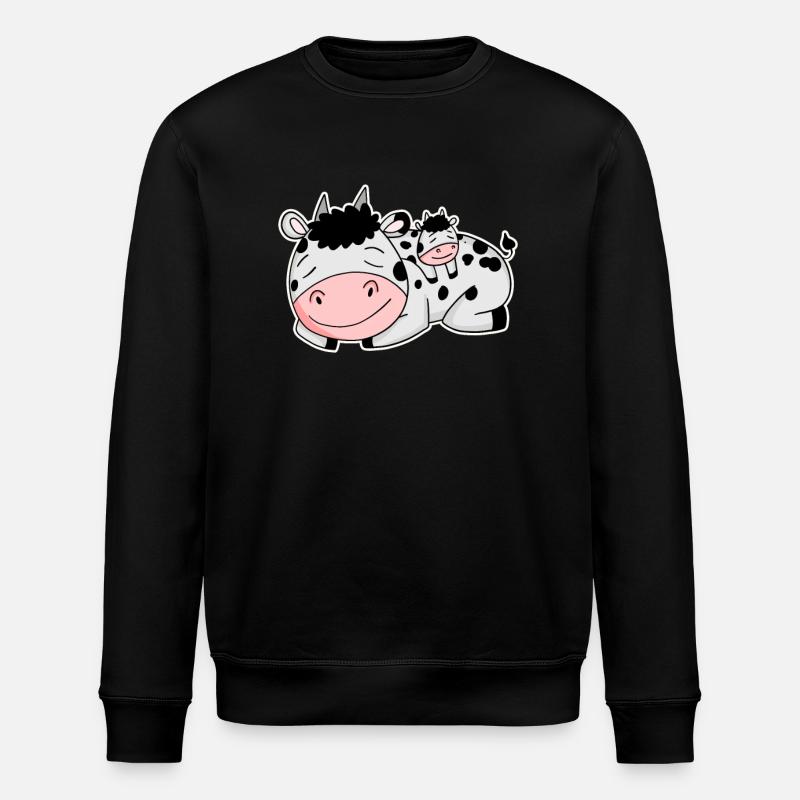 Vache avec bébé vache - Sweat bio ROLLER Stanley/Stella Unisexe - noir