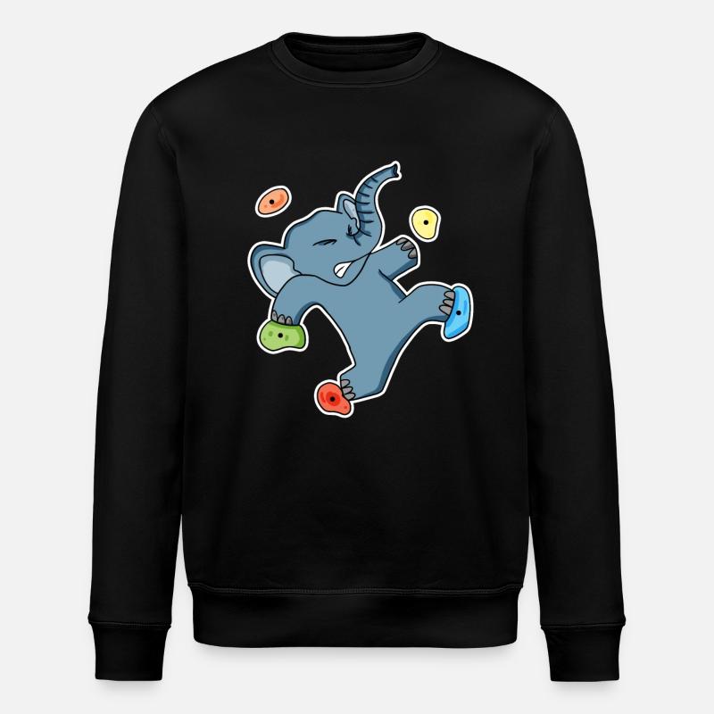 Climbing elephant motif - Stanley/Stella ROLLER Unisex Organic Sweatshirt - black