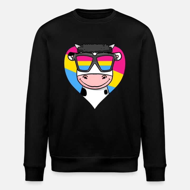 Pansexuell Kuh Herz Geschenk - Stanley/Stella Unisex Bio-Sweatshirt ROLLER - Schwarz