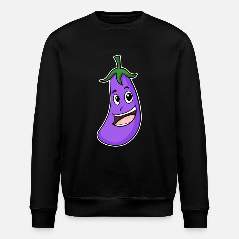 Eggplant motif - Stanley/Stella ROLLER Unisex Organic Sweatshirt - black