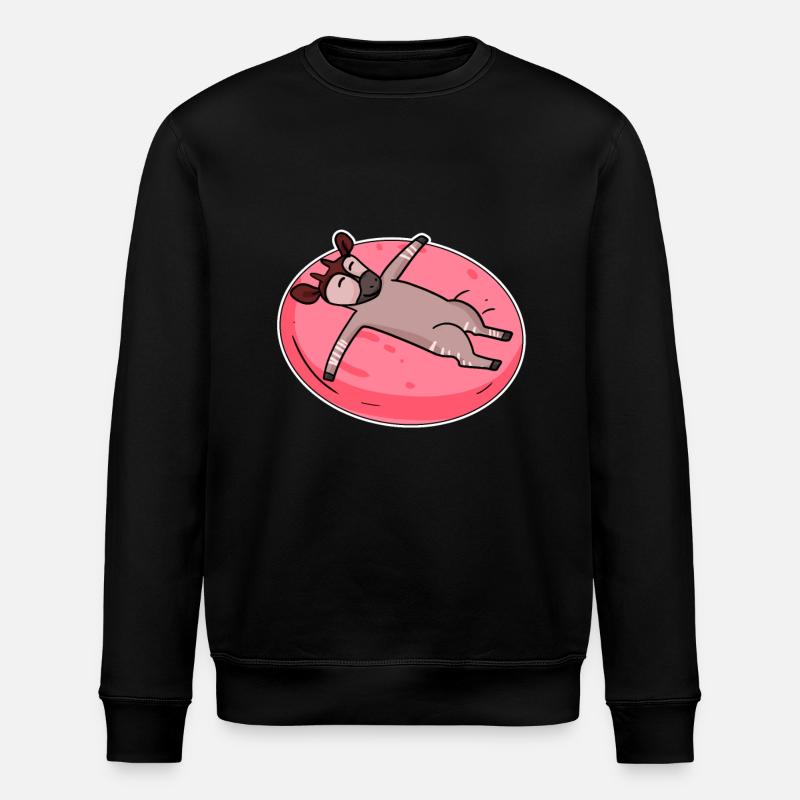 Schlafendes Okapi Waldgiraffe - Stanley/Stella Unisex Bio-Sweatshirt ROLLER - Schwarz