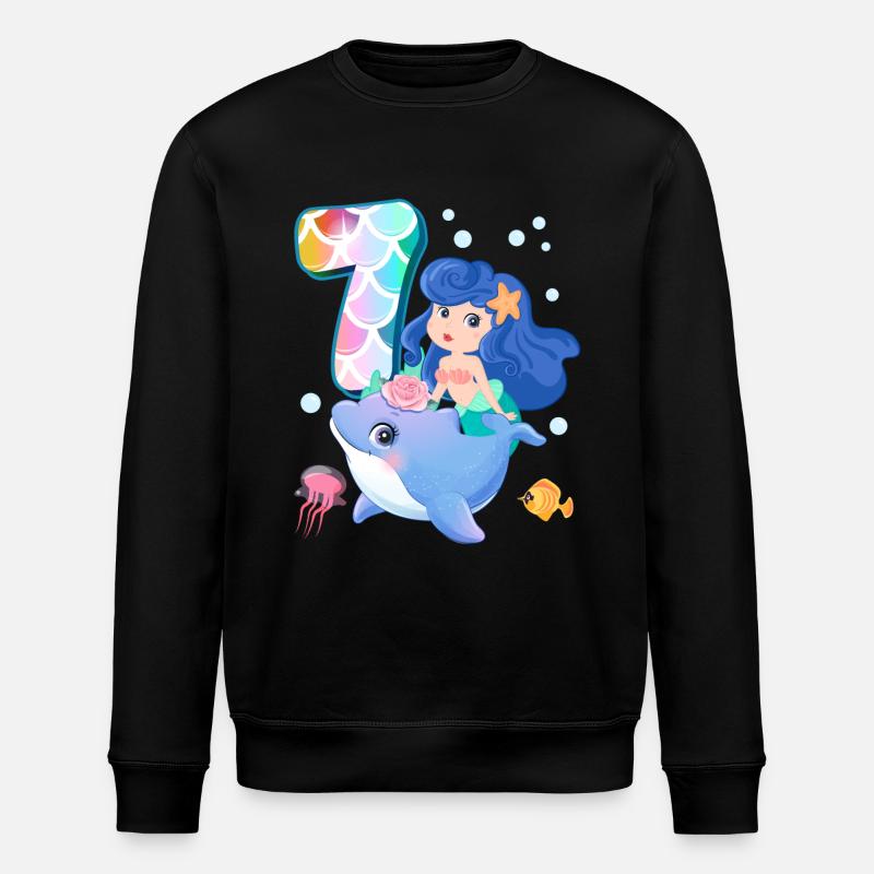 7e anniversaire | | anniversaire de sirène - Sweat bio ROLLER Stanley/Stella Unisexe - noir