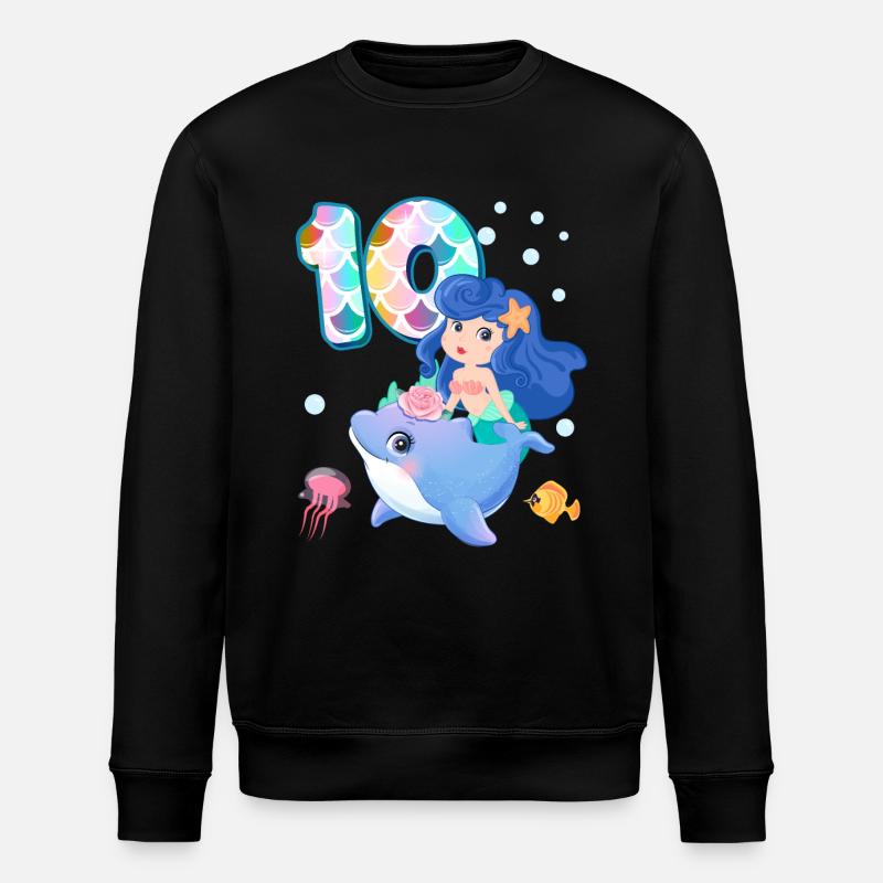 10e anniversaire | | anniversaire de sirène - Sweat bio ROLLER Stanley/Stella Unisexe - noir