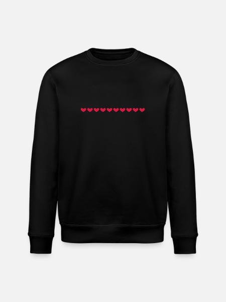 Ligne coeur petit ornement de tiret coeur - Sweat bio ROLLER Stanley/Stella Unisexe - noir