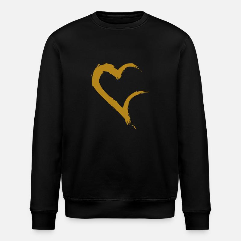Coeur ouvert or - Sweat bio ROLLER Stanley/Stella Unisexe - noir