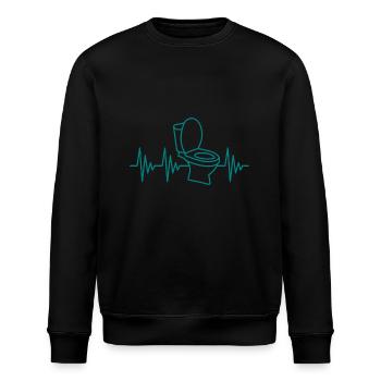 Klo Herzschlag WC Toilette - Stanley/Stella Unisex Bio-Sweatshirt ROLLER - Schwarz - Vorne - Nik (191cm)