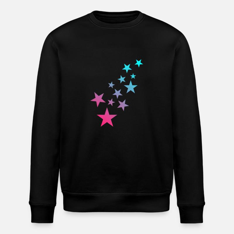 Star symbol asterisk pattern - Stanley/Stella ROLLER Unisex Organic Sweatshirt - black