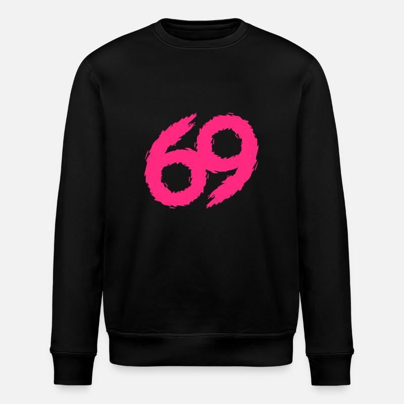 69 numéro icône rose - Sweat bio ROLLER Stanley/Stella Unisexe - noir