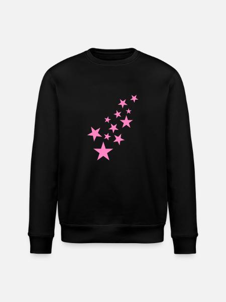 Star asterisk pattern icon pink - Stanley/Stella ROLLER Unisex Organic Sweatshirt - black