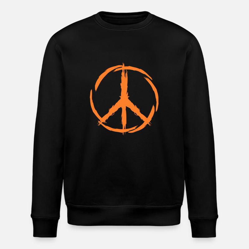 Peace Symbol Zeichen Frieden - Stanley/Stella Unisex Bio-Sweatshirt ROLLER - Schwarz