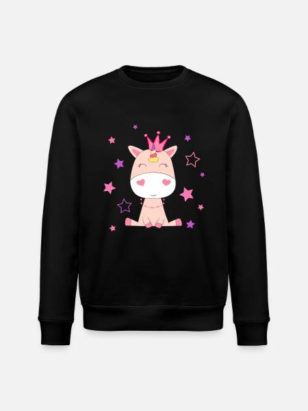 Unicorn crown and stars - Stanley/Stella ROLLER Unisex Organic Sweatshirt - black